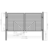 Aleko Steel Dual Swing Driveway Gate with Pedestrian Gate – Florence Style - 12 ft.