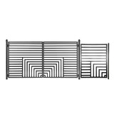 Aleko Steel Dual Swing Driveway Gate with Pedestrian Gate – Florence Style - 12 ft.