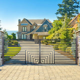 Aleko Steel Dual Swing Driveway Gate - Florence Style - 18 x 6 Feet