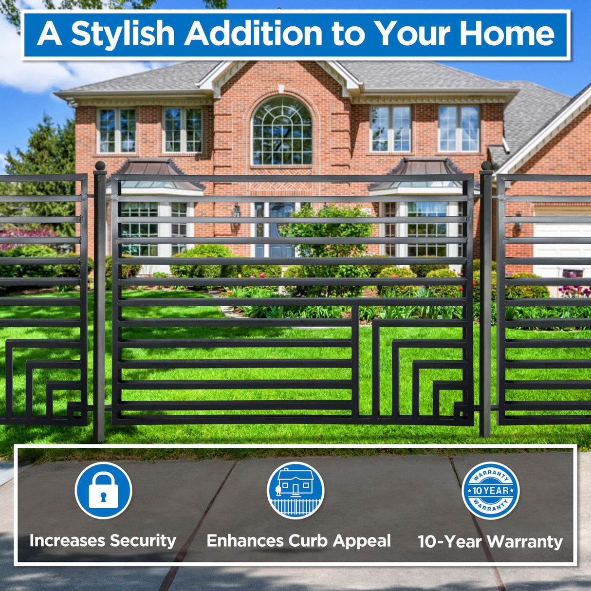 Aleko 2-Panel Fence Kit – FLORENCE Style – 8x5 ft.