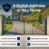 Aleko Steel Dual Swing Driveway Gate - Florence Style - 16 x 6 Feet
