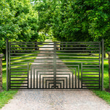Aleko Steel Dual Swing Driveway Gate - Florence Style - 14 x 6 Feet