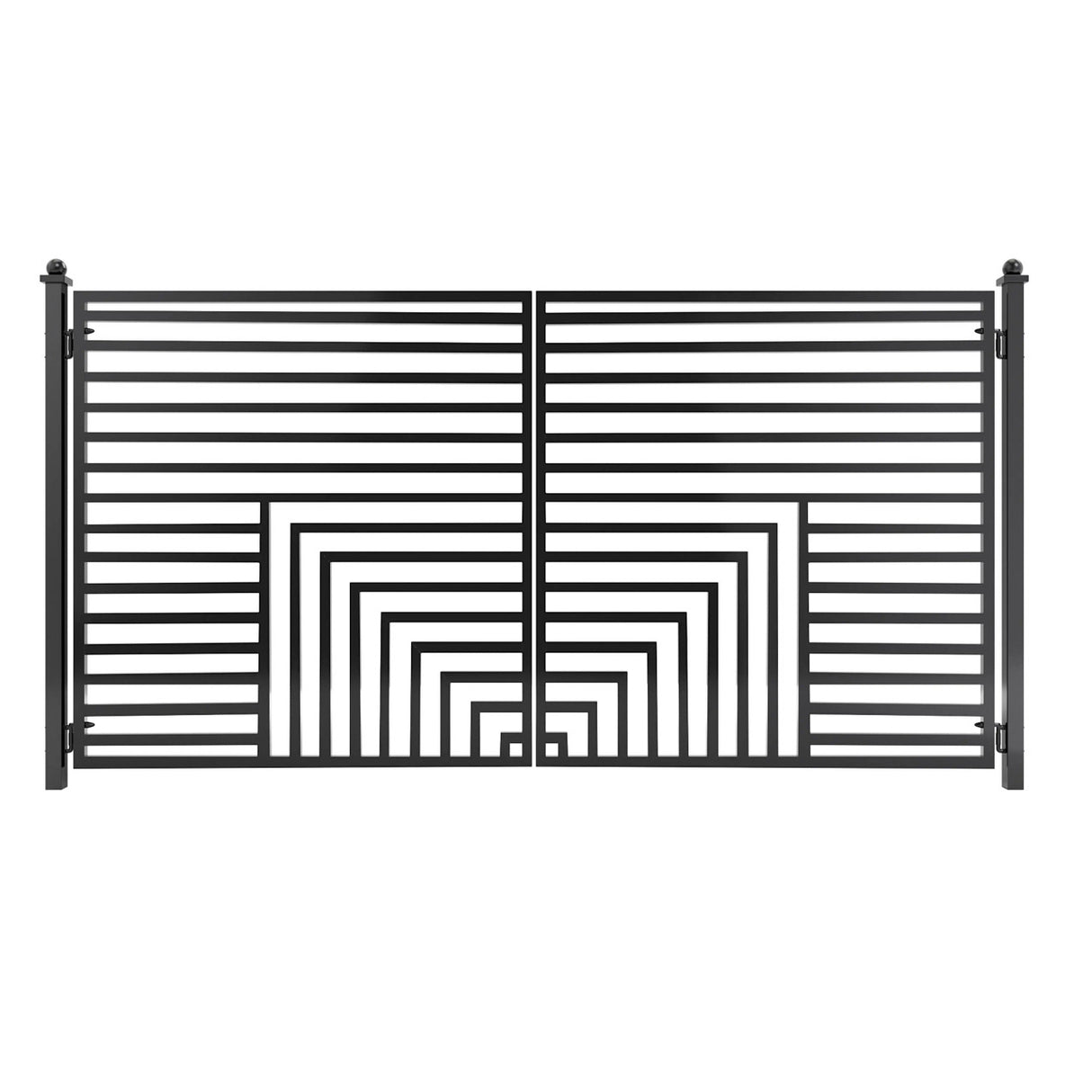 Aleko Steel Dual Swing Driveway Gate - Florence Style - 16 x 6 Feet