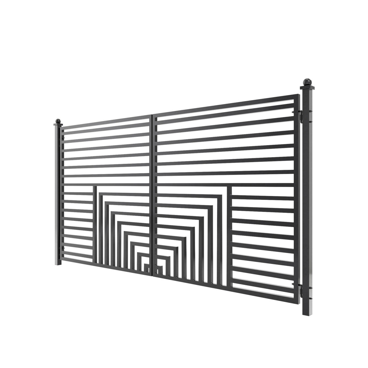 Aleko Steel Dual Swing Driveway Gate - Florence Style - 18 x 6 Feet