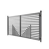 Aleko Steel Dual Swing Driveway Gate - Florence Style - 14 x 6 Feet