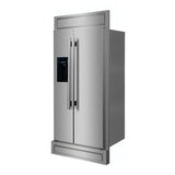 FORNO Salerno 40" 20 cu. ft. Side-by-Side Built-In Refrigerator with Water and Ice Dispenser and Modern Trim Kit, FFRBI1844-40MG