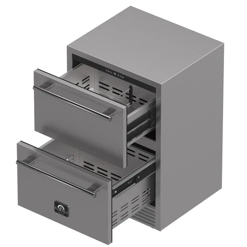 FORNO Como 24" 4.87 cu. ft. Outdoor/Indoor Drawer Refrigerator in Stainless Steel, FDROD1611-24S