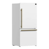 FORNO Espresso Milano 62" 34.4 cu. ft. Side-By-Side Refrigerator with Ice Maker in White with Silver Accents, FFFFD1787-60WHT