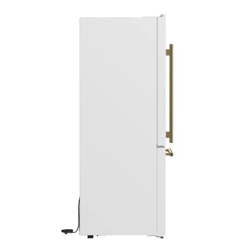 FORNO Espresso Milano 31" 17.2 cu. ft. Right Swing Refrigerator and Bottom Freezer in White with Silver Handles, FFFFD1785-31WHT