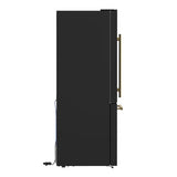 FORNO Espresso Milano 62" 34.4 cu. ft. Side-By-Side Refrigerator with Ice Maker in Black with Silver Accents, FFFFD1787-60BLK