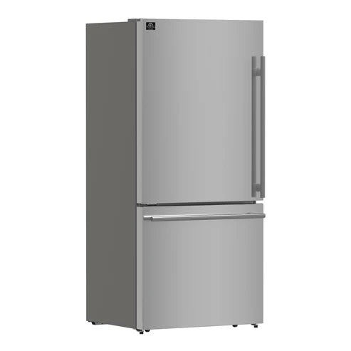 FORNO Espresso Milano 62" 34.4 cu. ft. Side-By-Side Refrigerator with Ice Maker in Stainless Steel, FFFFD1787-60S