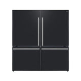FORNO Espresso Milano 62" 34.4 cu. ft. Side-By-Side Refrigerator with Ice Maker in Black with Antique Brass Accents, FFFFD1787-60BLK