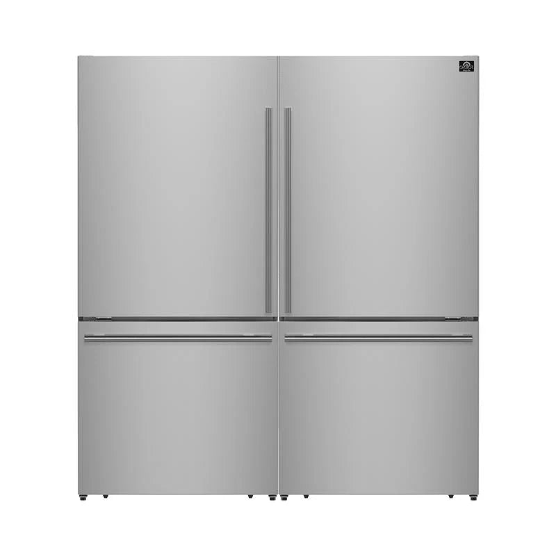 FORNO Espresso Milano 62" 34.4 cu. ft. Side-By-Side Refrigerator with Ice Maker in Stainless Steel, FFFFD1787-60S