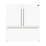 FORNO Espresso Milano 62" 34.4 cu. ft. Side-By-Side Refrigerator with Ice Maker in White with Silver Accents, FFFFD1787-60WHT