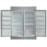FORNO Rizzuto 60" 27.6 cu. ft. Refrigerator & Freezer in Stainless Steel with Grill Trim Kit, FFFFD1933-60S