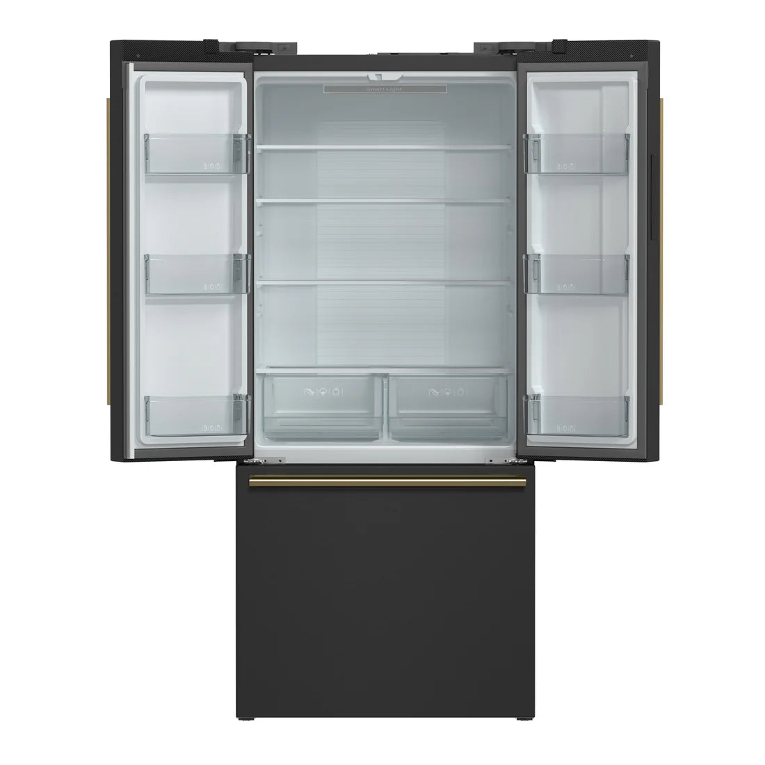 FORNO Espresso Gallipoli 30" 17.5 Cu. Ft. Refrigerator with Ice Maker in Black with Silver Handles, FFFFD1974-31BLK