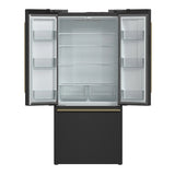 FORNO Espresso Gallipoli 30" 17.5 Cu. Ft. Refrigerator with Ice Maker in Black with Silver Handles, FFFFD1974-31BLK
