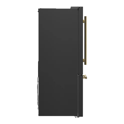 FORNO Espresso Gallipoli 30" 17.5 Cu. Ft. Refrigerator with Ice Maker in Black with Silver Handles, FFFFD1974-31BLK