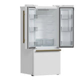 FORNO Espresso Gallipoli 30" 17.5 Cu. Ft. Refrigerator with Ice Maker in White with Silver Handles, FFFFD1974-31WHT