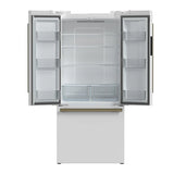 FORNO Espresso Gallipoli 30" 17.5 Cu. Ft. Refrigerator with Ice Maker in White with Antique Brass Handles, FFFFD1974-31WHT