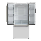 FORNO Espresso Gallipoli 30" 17.5 Cu. Ft. Refrigerator with Ice Maker in White with Silver Handles, FFFFD1974-31WHT