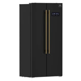 FORNO Espresso Salerno 33" 15.6 cu. ft. Refrigerator in Black with Silver Handles, FFRBI1805-33BLK