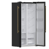 FORNO Espresso Salerno 33" 15.6 cu. ft. Refrigerator in Black with Silver Handles, FFRBI1805-33BLK