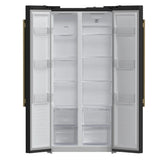 FORNO Espresso Salerno 33" 15.6 cu. ft. Refrigerator in Black with Silver Handles, FFRBI1805-33BLK