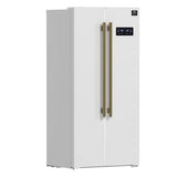 FORNO Espresso Salerno 33" 15.6 cu. ft. Refrigerator in White with Silver Handles, FFRBI1805-33WHT