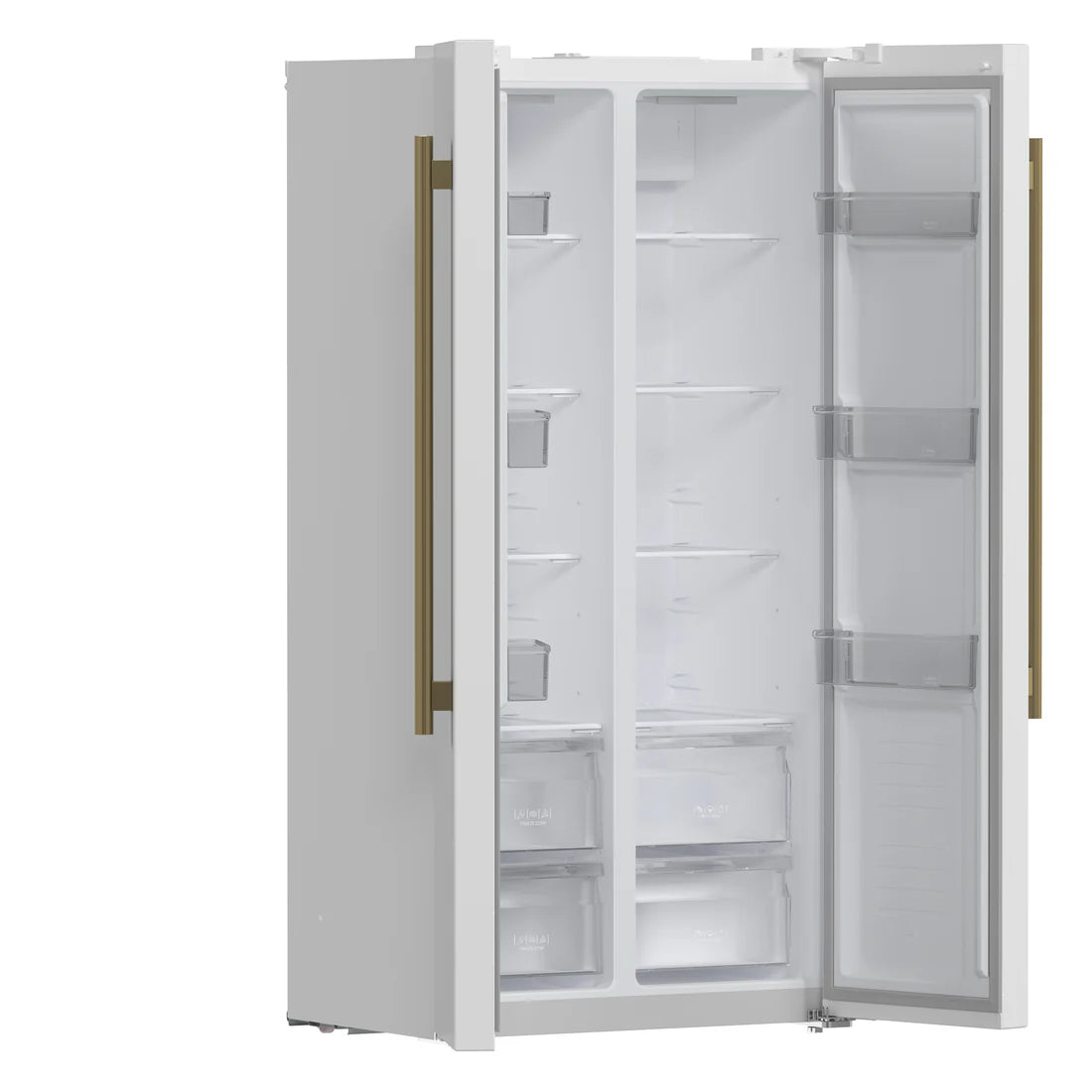FORNO Espresso Salerno 33" 15.6 cu. ft. Refrigerator in White with Silver Handles, FFRBI1805-33WHT