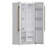 FORNO Espresso Salerno 33" 15.6 cu. ft. Refrigerator in White with Silver Handles, FFRBI1805-33WHT