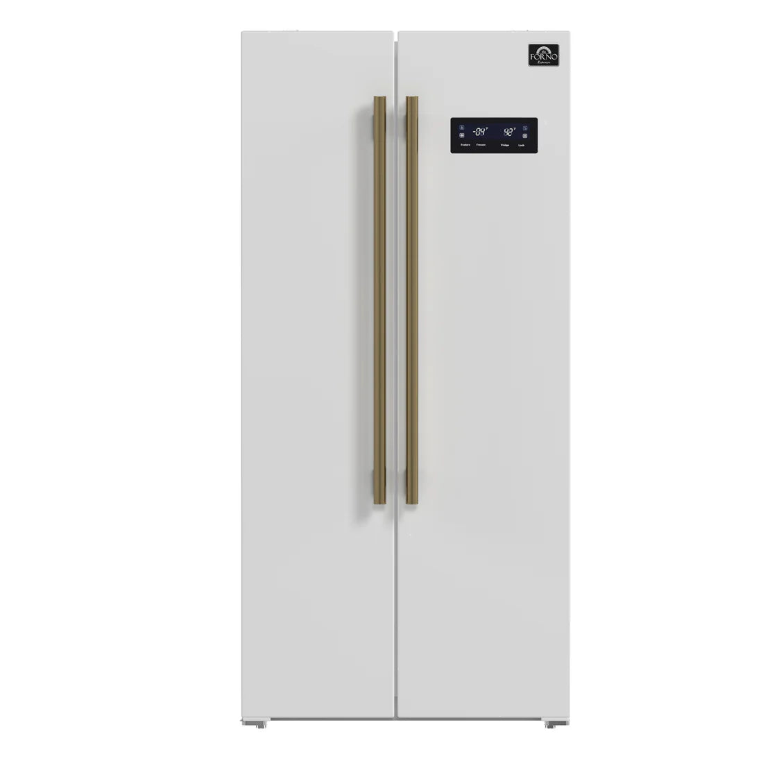 FORNO Espresso Salerno 33" 15.6 cu. ft. Refrigerator in White with Silver Handles, FFRBI1805-33WHT