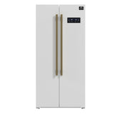 FORNO Espresso Salerno 33" 15.6 cu. ft. Refrigerator in White with Silver Handles, FFRBI1805-33WHT