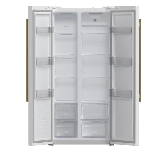 FORNO Espresso Salerno 33" 15.6 cu. ft. Refrigerator in White with Silver Handles, FFRBI1805-33WHT