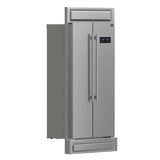 FORNO Salerno 37" 15.6 cu. ft. Side-by-Side Built-In Refrigerator in Stainless Steel and Modern Trim Kit, FFRBI1805-37MG