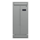 FORNO Salerno 37" 15.6 cu. ft. Side-by-Side Built-In Refrigerator in Stainless Steel and Modern Trim Kit, FFRBI1805-37MG