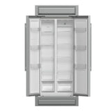 FORNO Salerno 37" 15.6 cu. ft. Side-by-Side Built-In Refrigerator in Stainless Steel and Modern Trim Kit, FFRBI1805-37MG