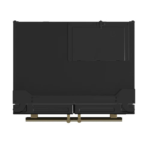 FORNO Espresso Moena 36" 19.2 cu. ft. Refrigerator with Ice Maker in Black with Antique Brass Handles, FFRBI1820-36BLK