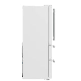 FORNO Espresso Moena 36" 19.2 cu. ft. Refrigerator with Ice Maker in White with Antique Brass Handles, FFRBI1820-36WHT