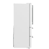 FORNO Espresso Moena 36" 19.2 cu. ft. Refrigerator with Ice Maker in White with Silver Handles, FFRBI1820-36WHT