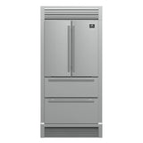 FORNO Moena 40" 19.2 cu. ft. French Door Built-In Refrigerator in Stainless Steel with Ice Maker and Grill Trim Kit, FFRBI1820-40SG