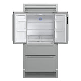 FORNO Moena 40" 19.2 cu. ft. French Door Built-In Refrigerator in Stainless Steel with Ice Maker and Grill Trim Kit, FFRBI1820-40SG