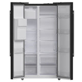 FORNO Espresso Salerno 36" 20 cu. ft. Side-By-Side Refrigerator with Water and Ice Dispenser in Black with Silver Handles