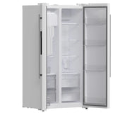FORNO Espresso Salerno 36" 20 cu. ft. Side-By-Side Refrigerator with Water and Ice Dispenser in White with Antique Brass Handles