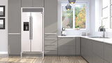 FORNO Salerno 40" 20 cu. ft. Side-by-Side Built-In Refrigerator with Water and Ice Dispenser and Grill Trim Kit, FFRBI1844-40SG