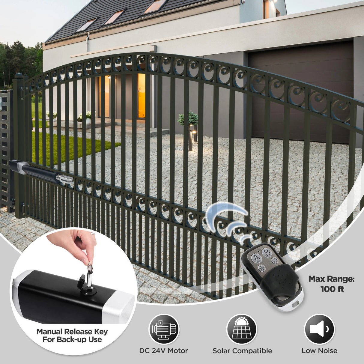 Aleko Single Swing Gate Operator - GG850AS850 ACDC - Accessory Kit ACC4
