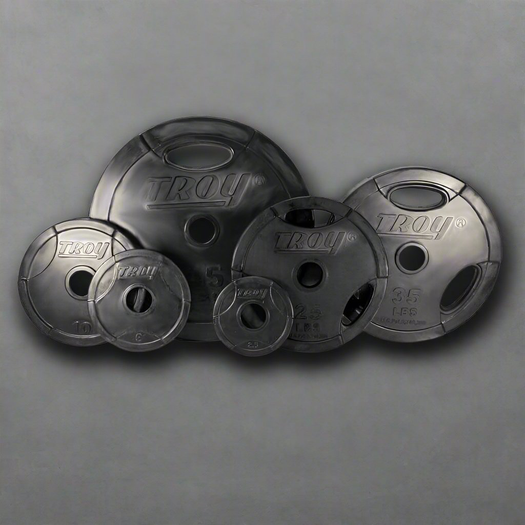 TROY  Rubber Encased Olympic Grip Plate 255lb Set