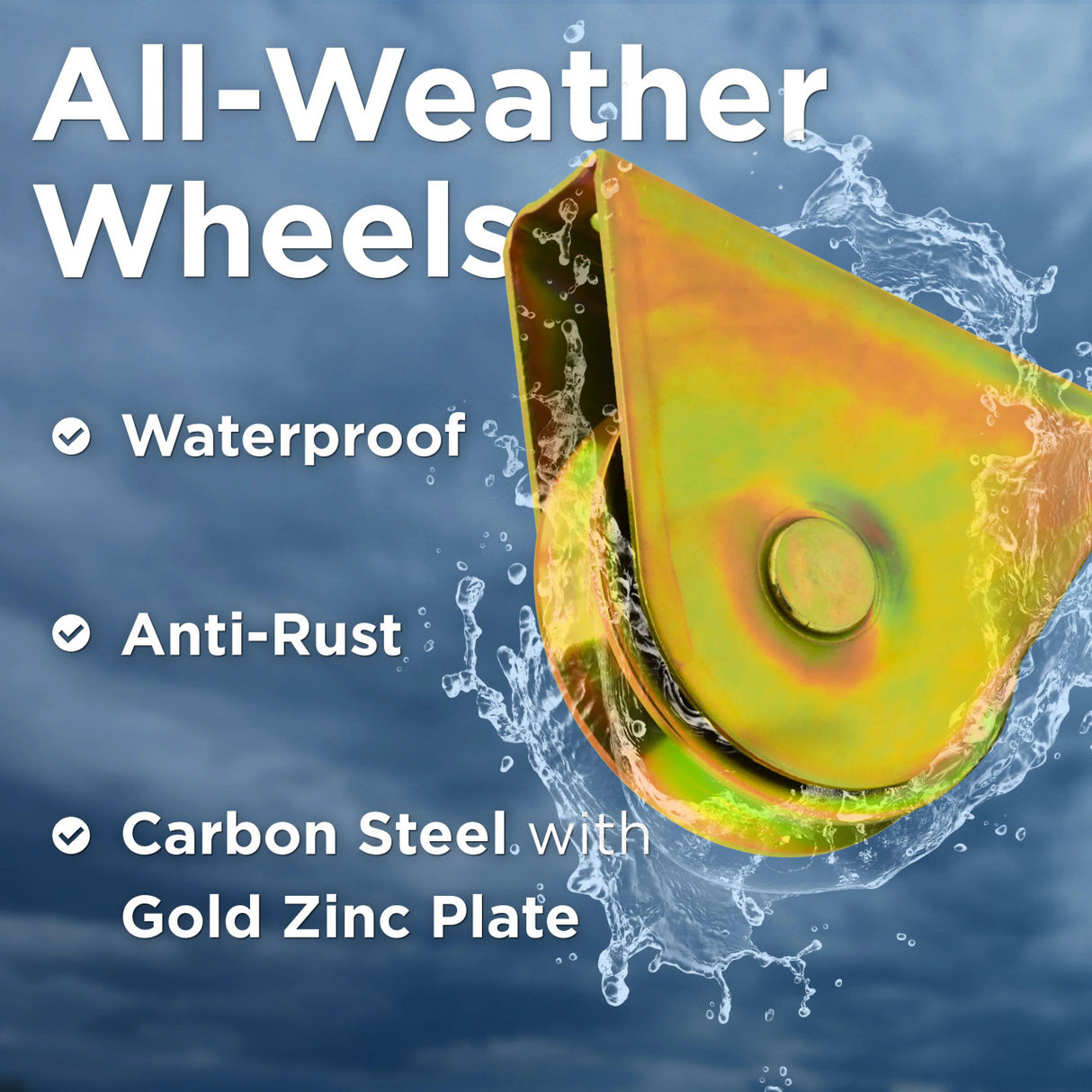 Aleko V-Groove Gate Wheel for V-Profile Sliding Gate Tracks - 3.5 Inch