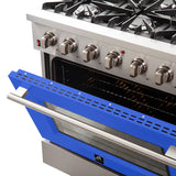 FORNO Galiano 36" 5.36 cu. ft. Gas Range with 6 Italian Burners in Blue, FFSGS6244-36BLU