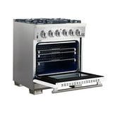 FORNO Capriasca 30″ 4.32 cu. ft. Gas Range with 5 Italian Burners in White, FFSGS6260-30WHT